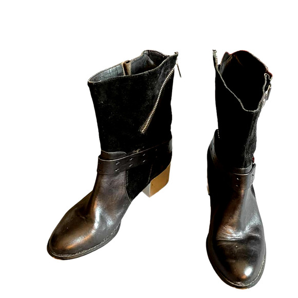 DANIBLACK  RAFAEL BOOT IN BLACK WITH MIRROR HEEL SZ 6.5 - Picture 2 of 9